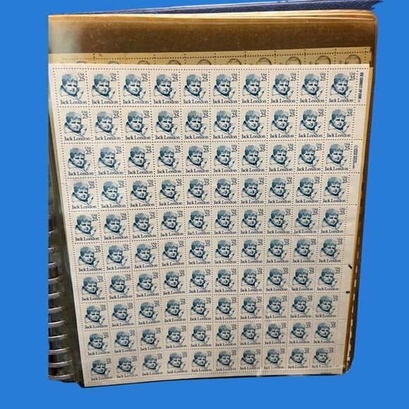 MNH JACK LONDON AUTHOR Sheet of 100 25c Stamps Scott #2182 - Picture 2 of 2